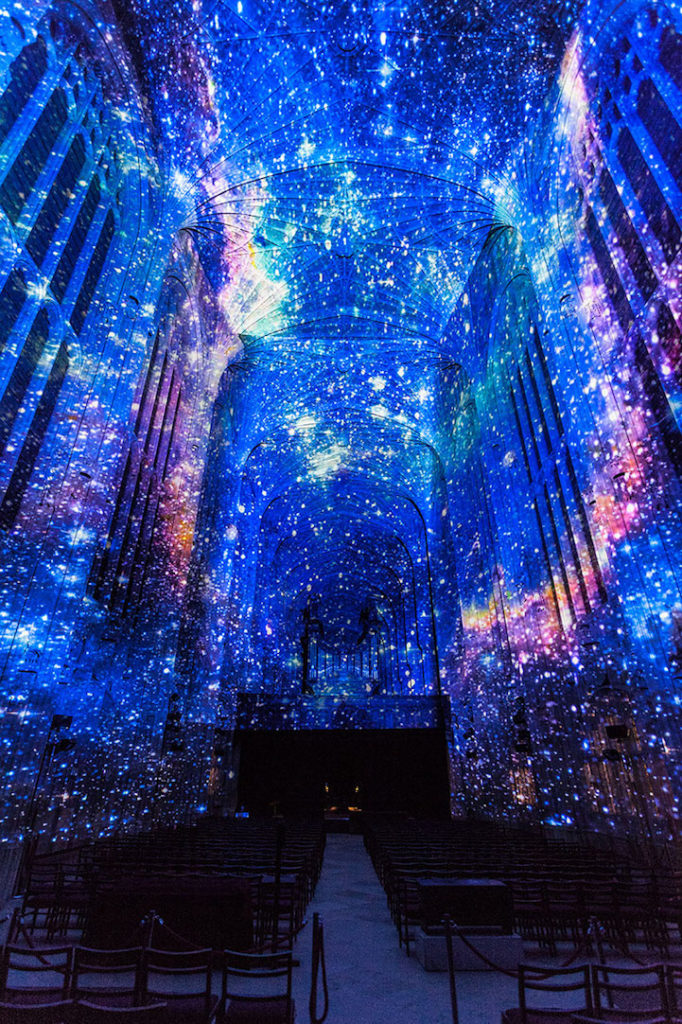 Miguel Chevalier Chapel Projection Mapping