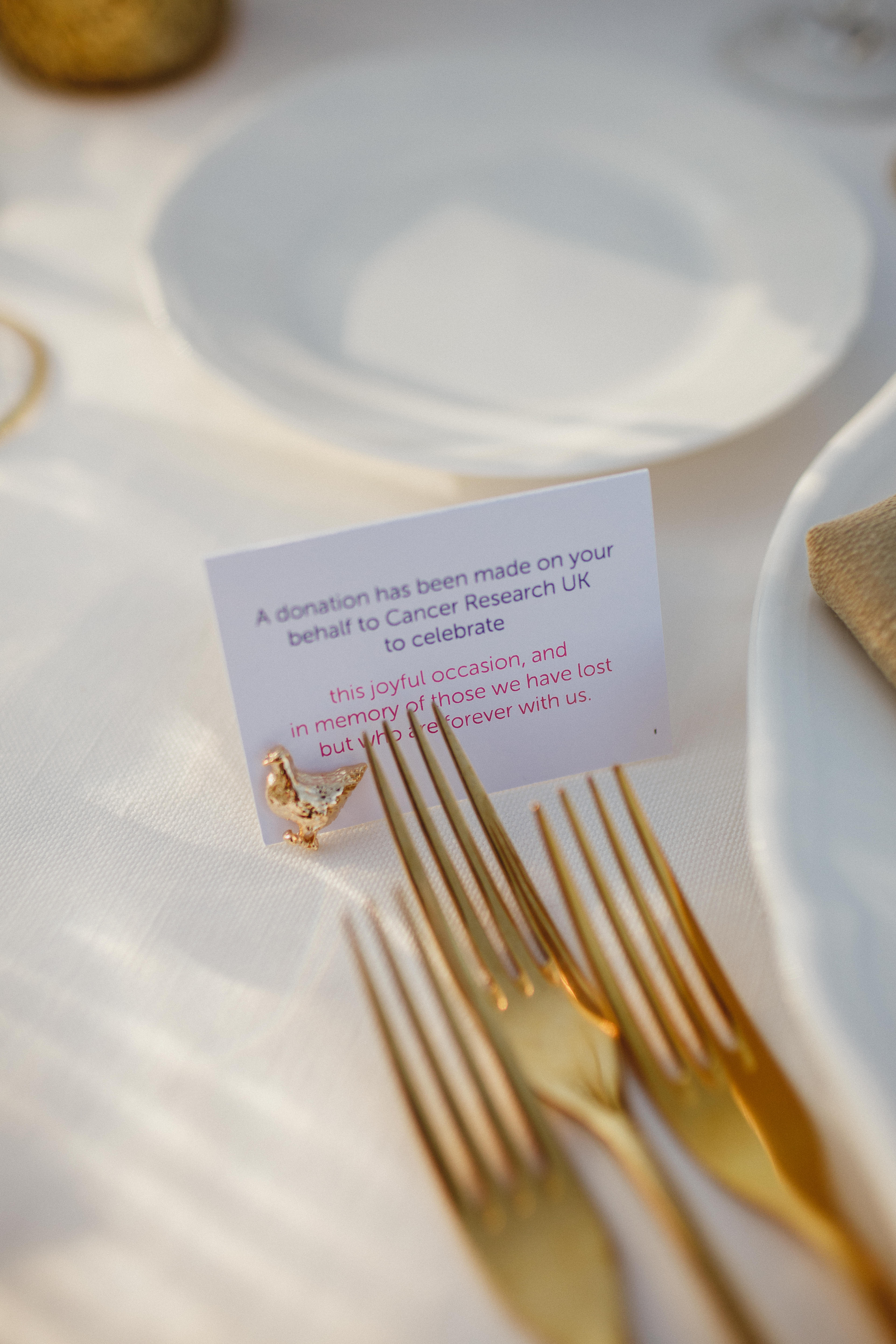 Cancer Research Charity Wedding Favours